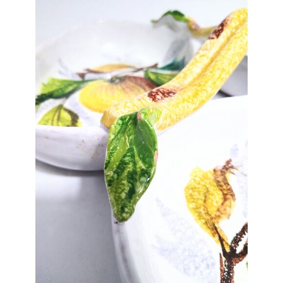 Italian Pottery Fruit Pattern Divided Serving Dish - Picture 6 of 6